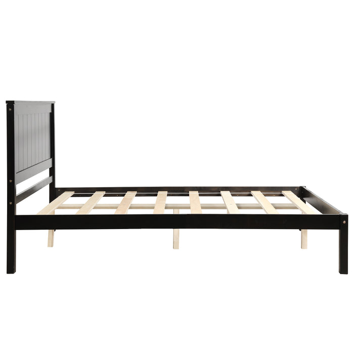 Grenco Full Size Platform Bed Frame with Headboard Wood Slat Support