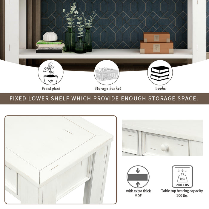 Simmons Console Table for Entryway Hallway (Antique White)