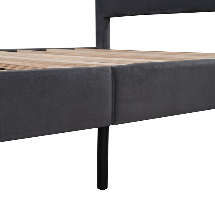 New Space Queen Size Storage Bed Upholstered Platform Bed with a Cushioned Ottoman