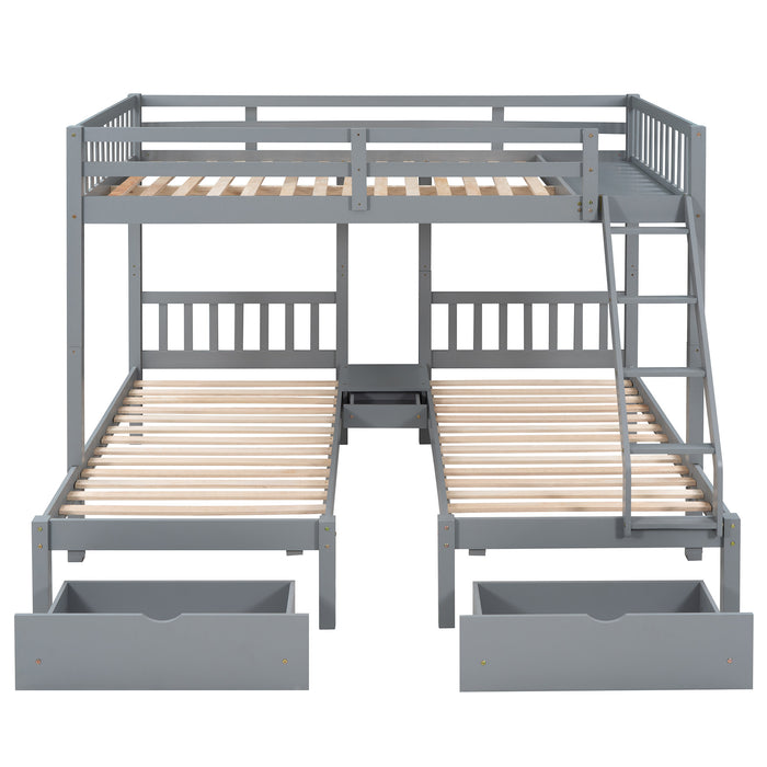MyRoom Full Over Twin & Twin Wooden Bunk Bed