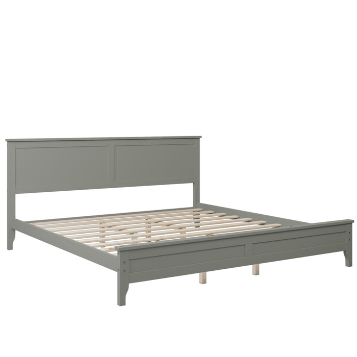 Modern Solid Wood King Platform Bed