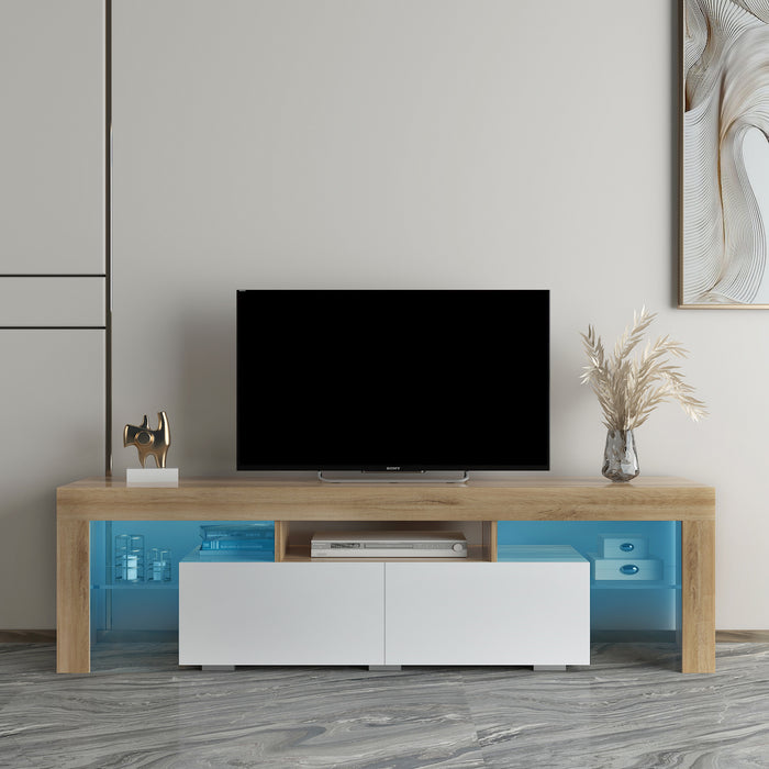 Living Room Furniture TV Stand Cabinet.Rustic Oak,White
