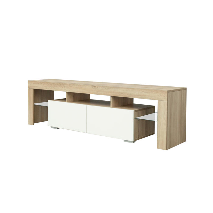 Living Room Furniture TV Stand Cabinet.Rustic Oak,White