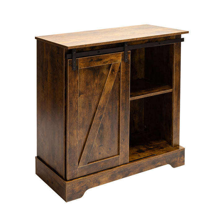 Buffet & Sideboard with Sliding Barn Door Multi-functional Storage Cabinet For Farmhouse