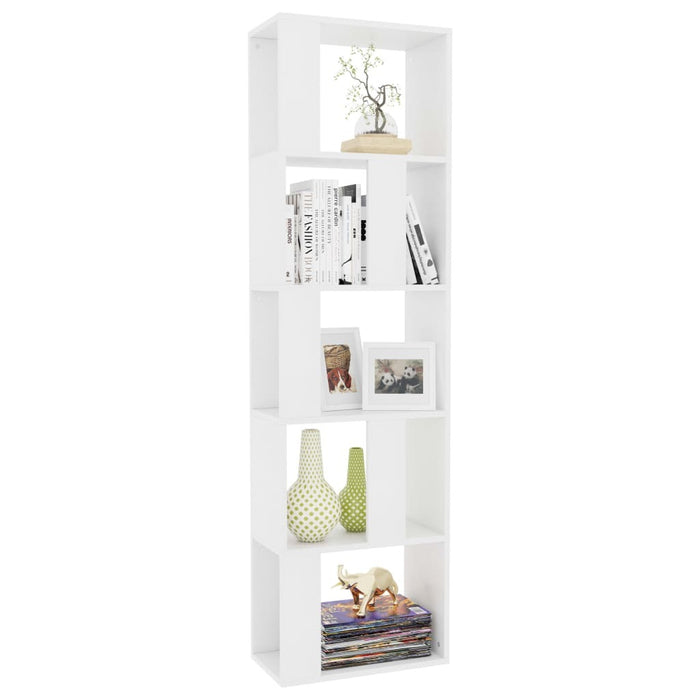 Book Cabinet/Room Divider White 17.7"x9.4"x62.6" Chipboard