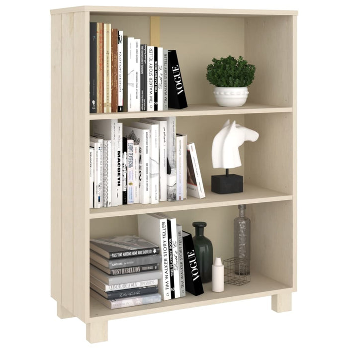 Book Cabinet Honey Brown 33.5"x13.8"x13.8" Solid Wood Pine