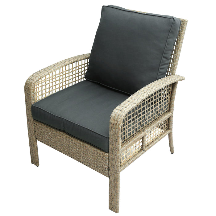 4 Piece Rattan Sofa Seating Group with Cushions, Outdoor Ratten sofa