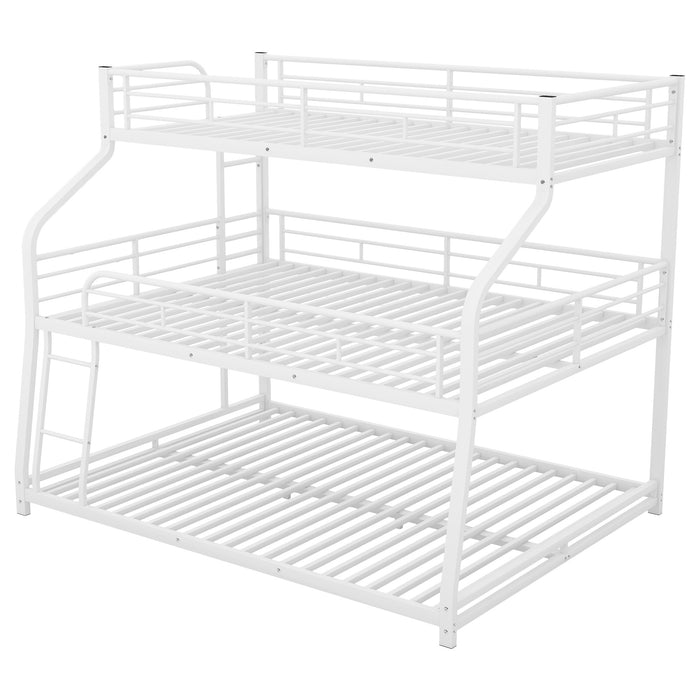 Simple Durable Bunk Bed with Long and Short Ladder and Guardrails