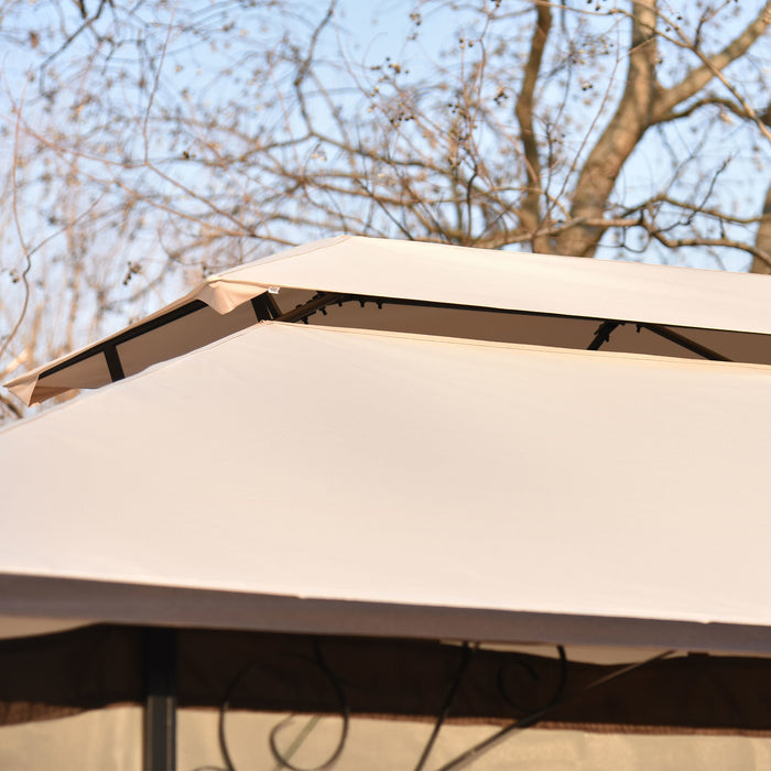 Habao Double Roof Soft Canopy Iron Patio Outdoor Gazebo
