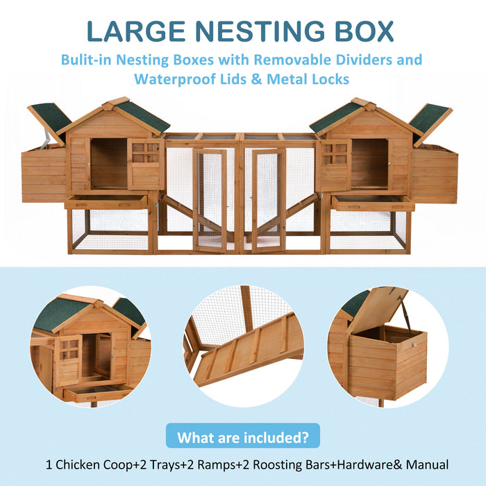 Natural Gray Large Outdoor Wooden Chicken Coop Rabbit Hutch