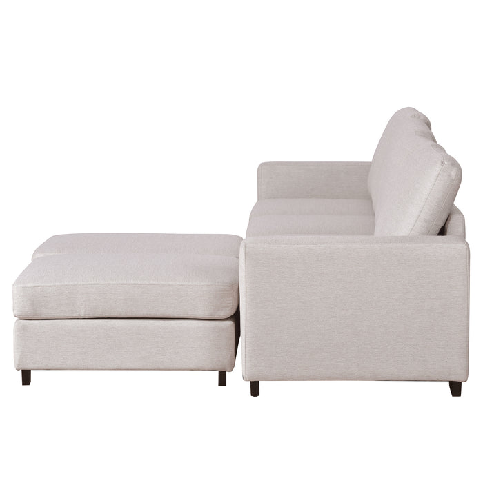 3 Pieces U shaped Sofa with Removable Ottomans