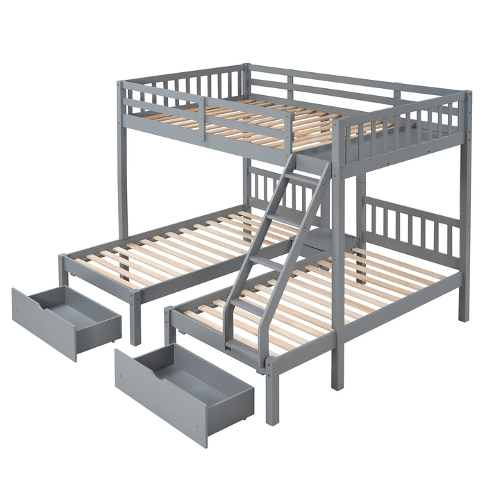 MyRoom Full Over Twin & Twin Wooden Bunk Bed