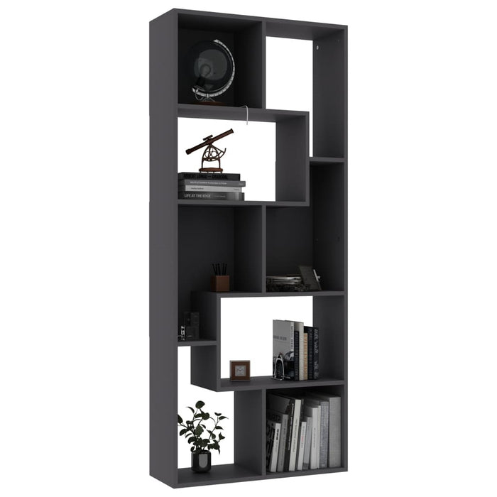 Book Cabinet Gray 26.4"x9.4"x63.4"