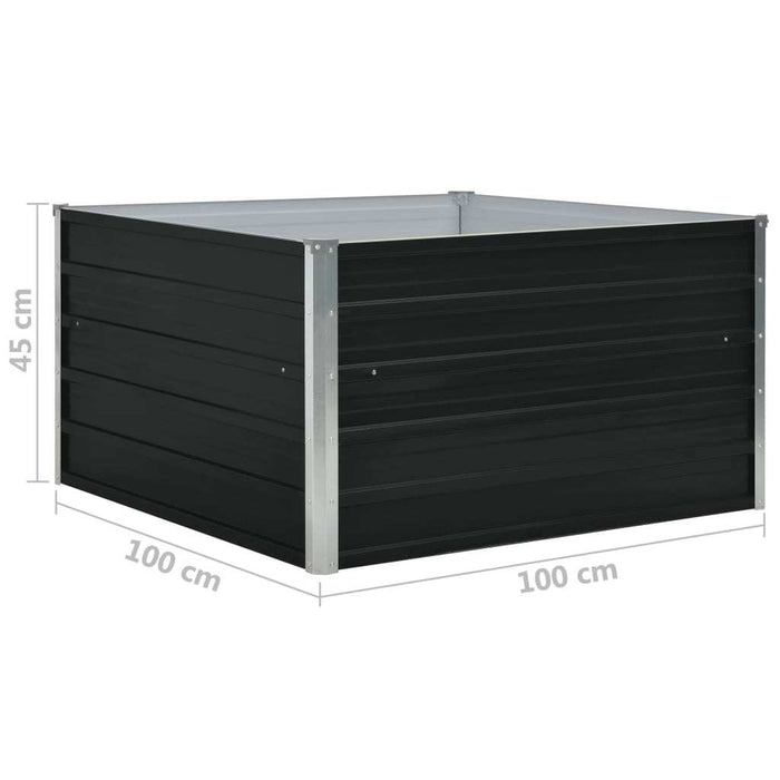 Raised Garden Bed 39.4"x39.4"x17.7" Galvanised Steel Anthracite