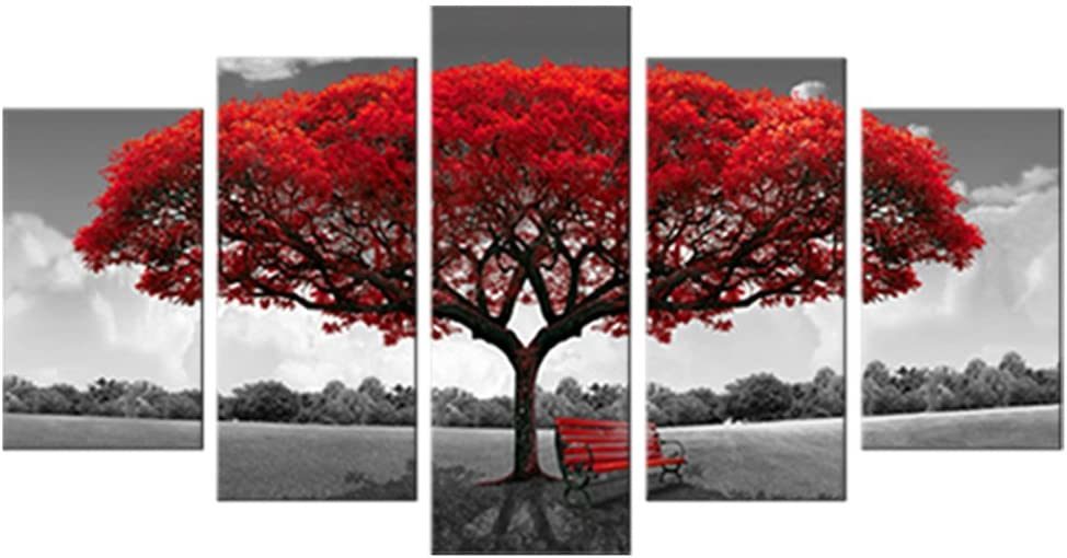 Red Tree Picture Modern Giclee Canvas