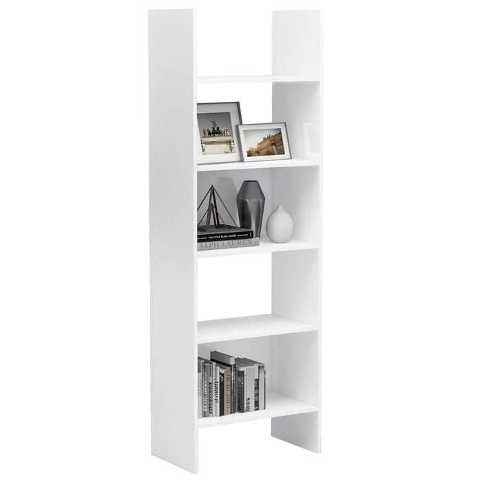 Book Cabinet High Gloss White 23.6"x13.8"x70.9" Chipboard