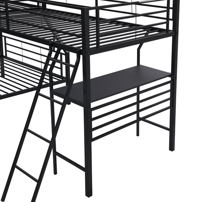 New Space Twin over Full Bunk Bed with a Twin Size Loft Bed attached