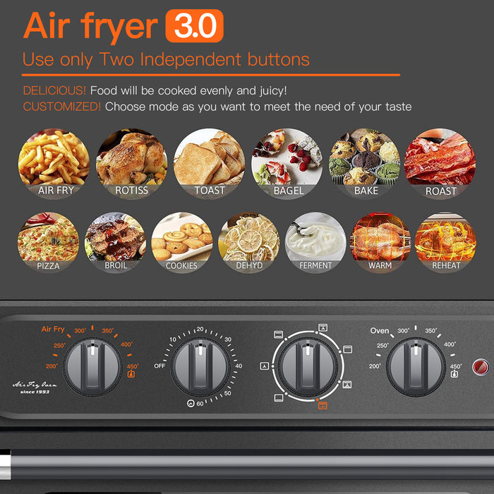 WEESTA 7-in-1 Convection Oven Countertop, 24QT Large Air Fryer with Accessories & E-Recipes
