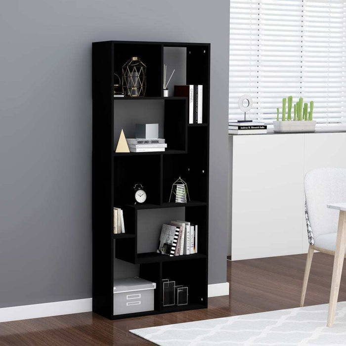 Book Cabinet Black 26.4"x9.4"x63.4"