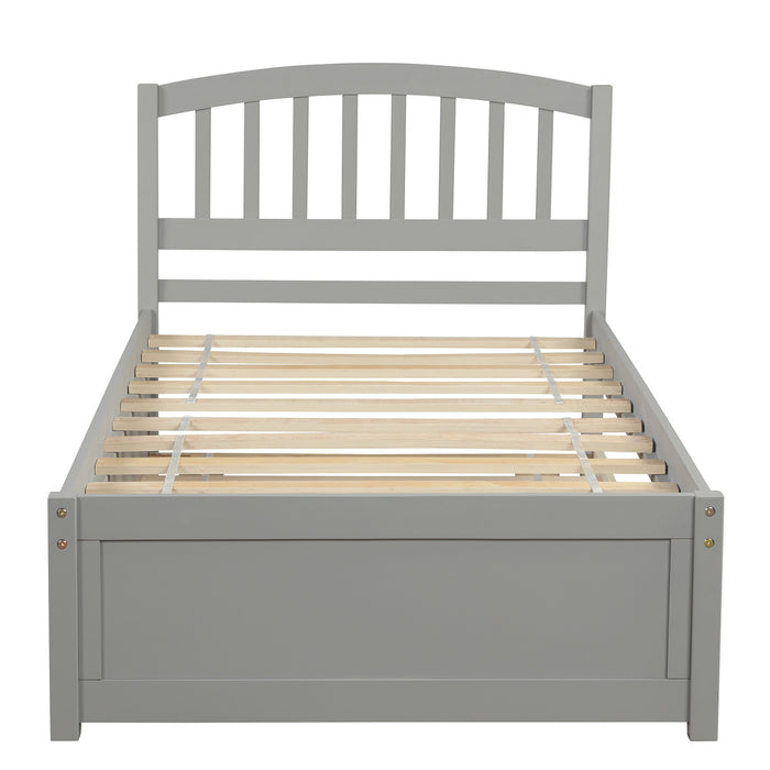 Twin size Platform Bed Wood Bed Frame with Trundle