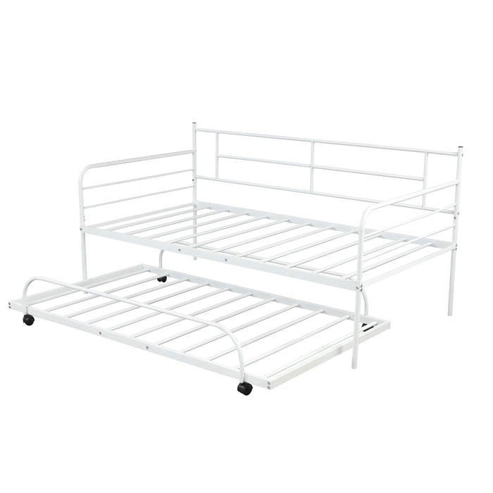 Metal Daybed with Trundle,Twin Size