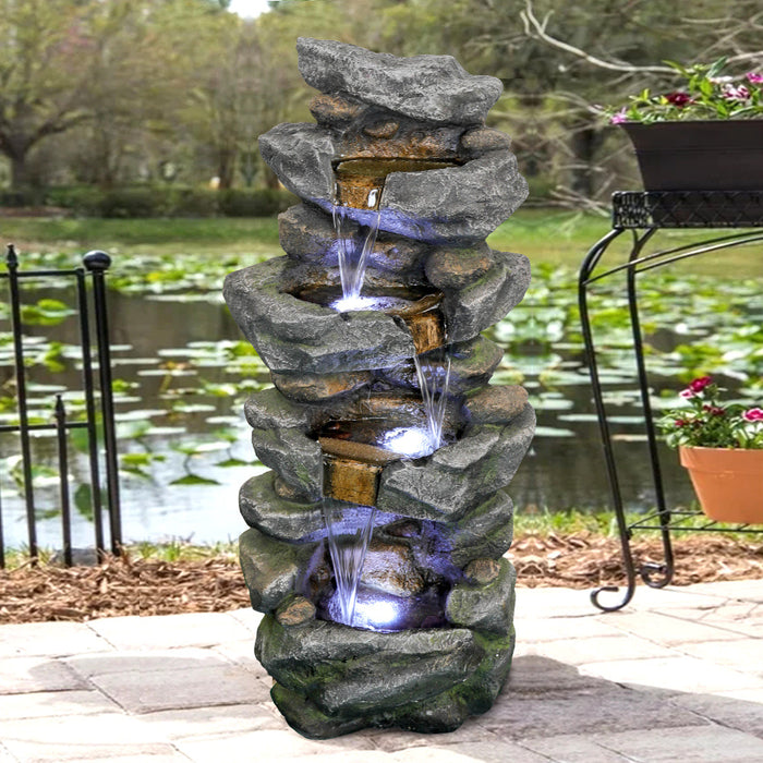 Outdoor Fountain Poly-resin Rock Water Fountain