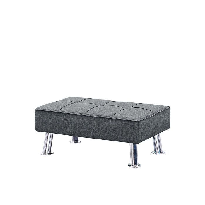 Fabric Folding Sofa Bed with 2 Cup Holders, Removable Armrest and Metal Legs, Single Sofa Bed with Ottoman,3 pcs for 1 sets