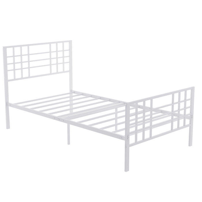 Twin Size Metal Bed Frame Headboard and Footboard Single Platform Mattress Base