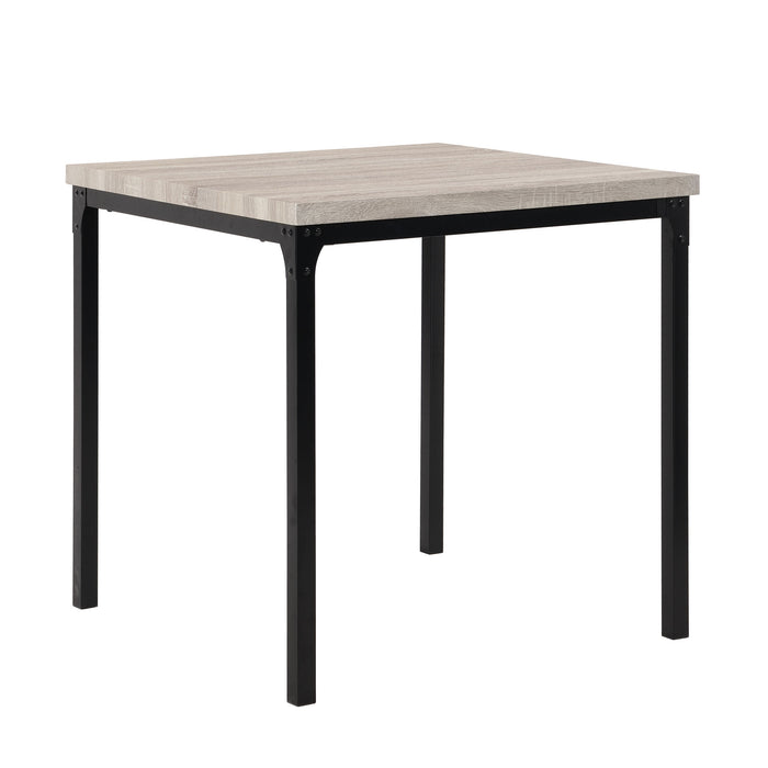 DunaWest 36 Inch 5 Piece Counter Height Dining Table and Stool Set;  Square Wood Top;  Iron Frame;  Gray;  Black