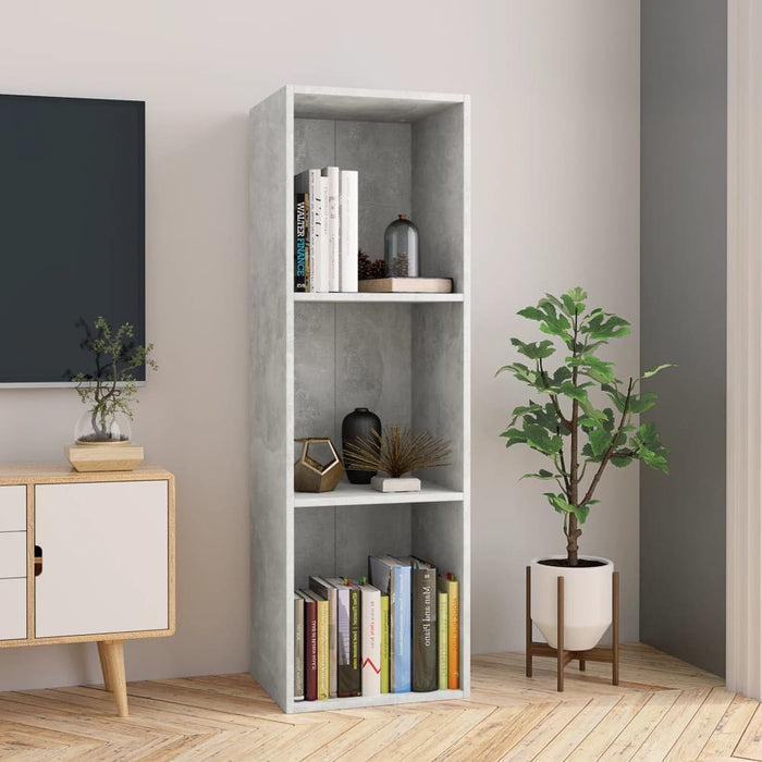 Book Cabinet/TV Cabinet Concrete Gray 14.2"x11.8"x44.9"