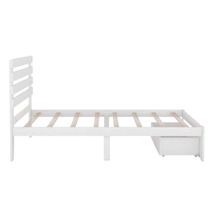 Twin Size Platform Bed with Drawer