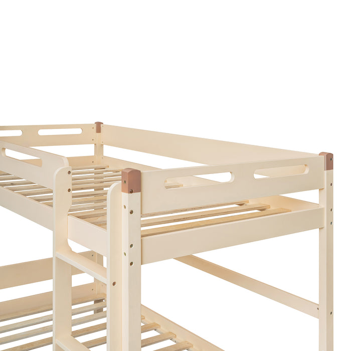 New Space Twin Size Car-Shaped Convertible Bunk Bed, White