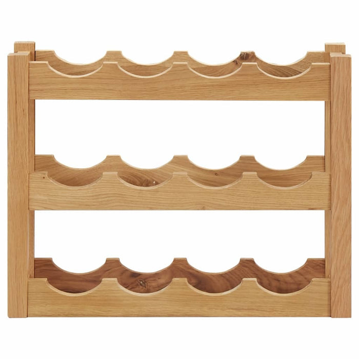 Wine Rack for 12 Bottles 18.5"x8.3"x14.2" Solid Oak Wood