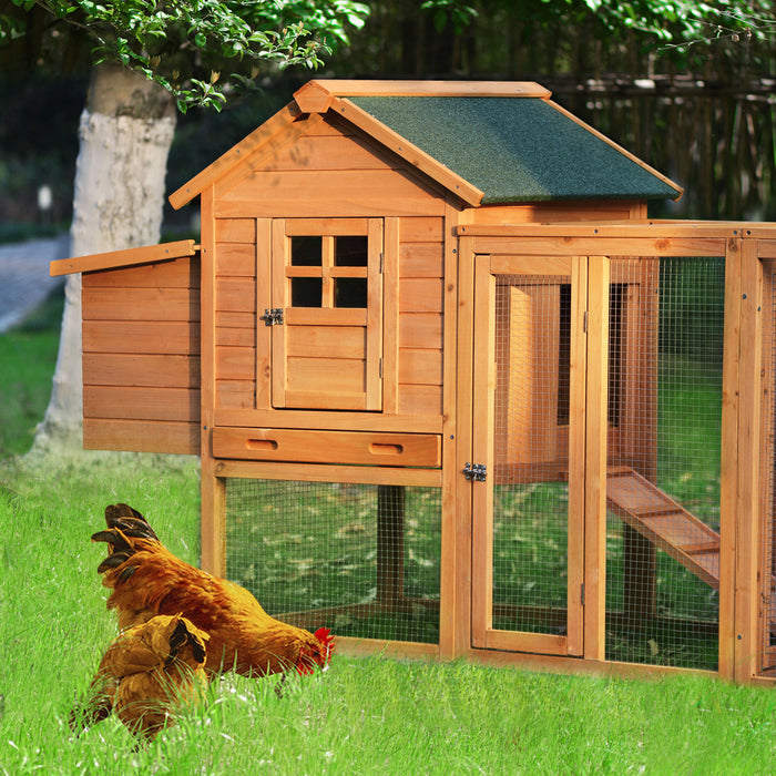 Topmax Large Outdoor Wooden Chicken Coop Poultry Cage Rabbit Hutch