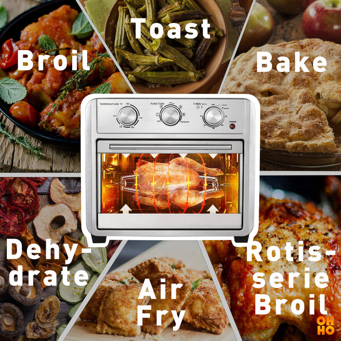 OHHO, Household Multi-Function Air Fryer, Oven, 360° Rotating Roasting, Two Types Optional, 22L