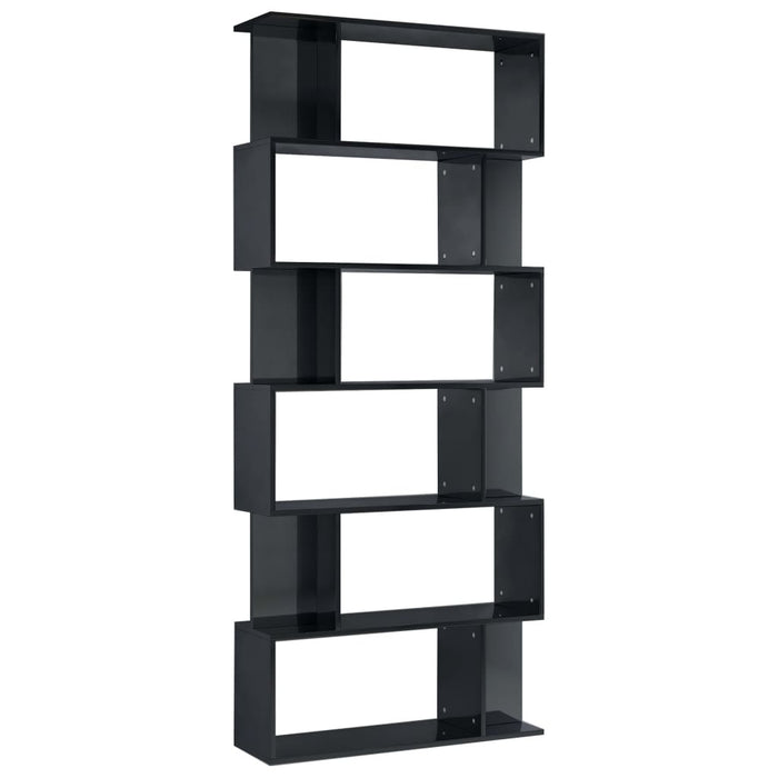 Book Cabinet/Room Divider High Gloss Black 31.5"x9.4"x75.6"