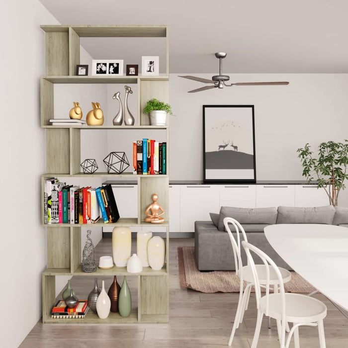 Book Cabinet/Room Divider Sonoma Oak 31.5"x9.4"x75.6" Chipboard