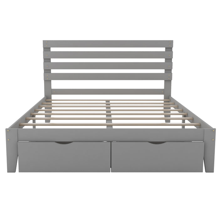 Grenco Queen Size Platform Bed with Drawer