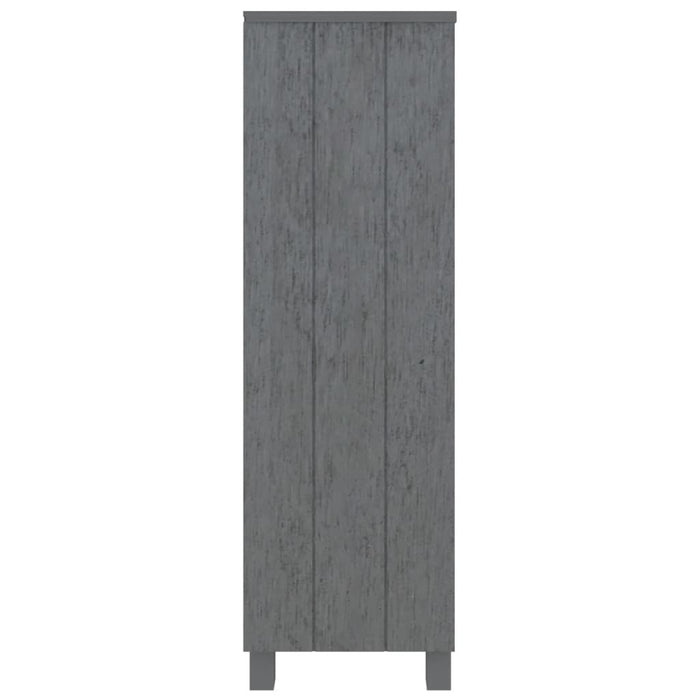 Book Cabinet Dark Gray 33.5"x13.8"x13.8" Solid Wood Pine