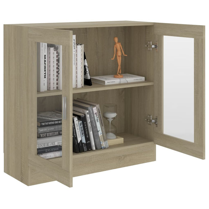 Vitrine Cabinet Sonoma Oak 32.5"x12"x31.5" Chipboard