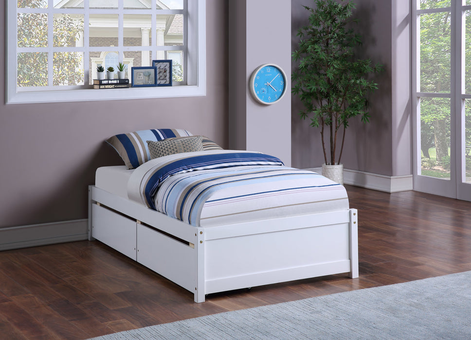 Twin Bed with 2 Storage drawers,White