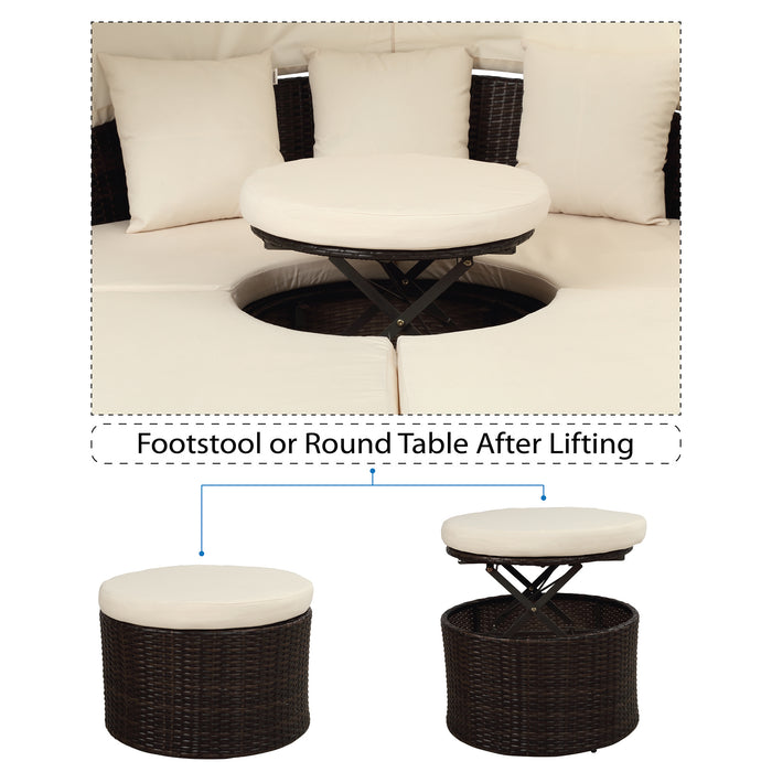 Elegant Crafts Round Outdoor Sectional Sun Bed