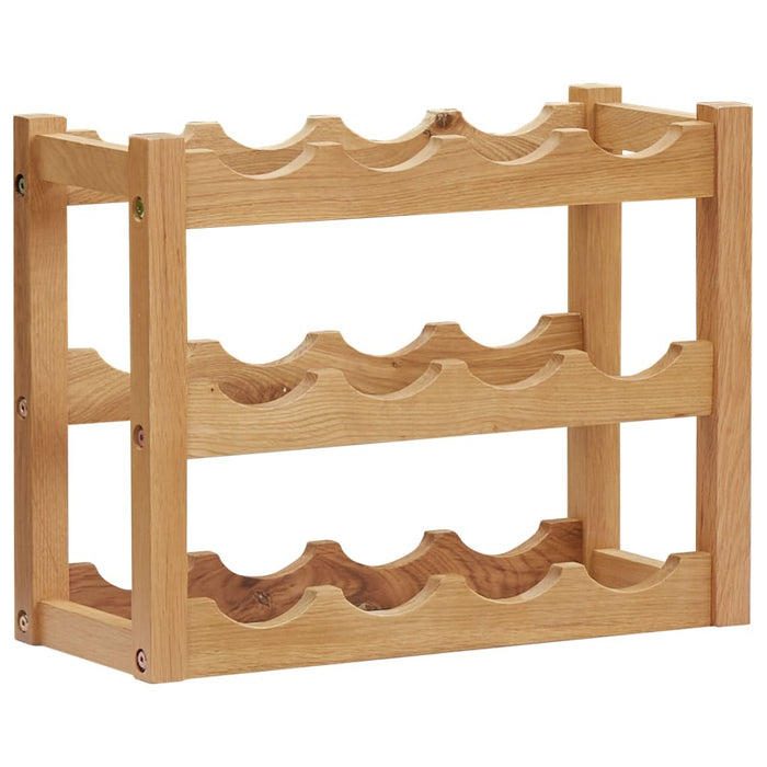 Wine Rack for 12 Bottles 18.5"x8.3"x14.2" Solid Oak Wood