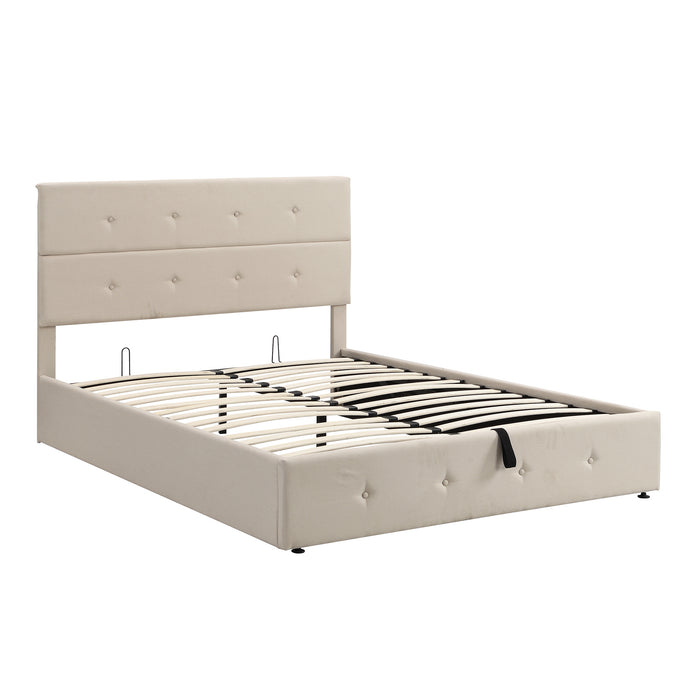 Upholstered Platform Bed with Underneath Storage,Queen Size