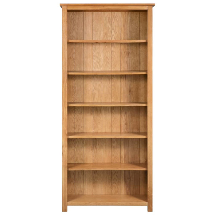 6-Tier Bookcase 31.5"x8.9"x66.9" Solid Oak Wood