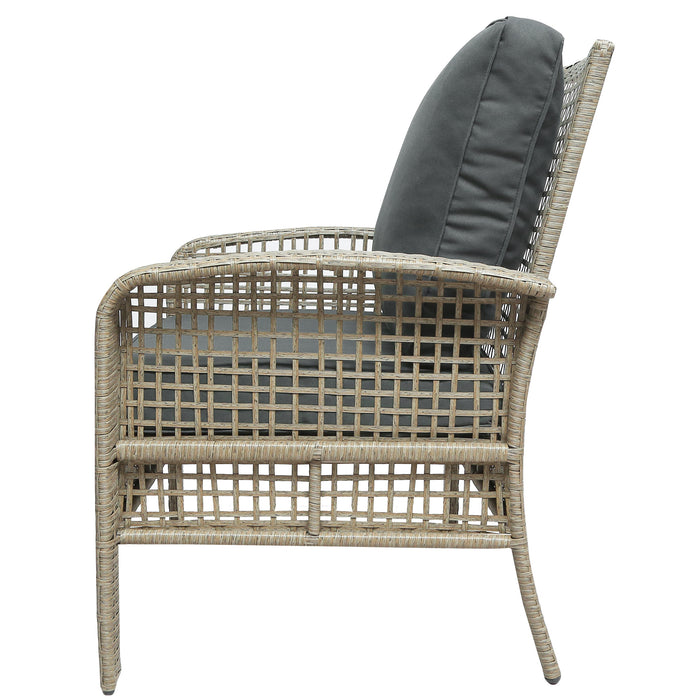 4 Piece Rattan Sofa Seating Group with Cushions, Outdoor Ratten sofa