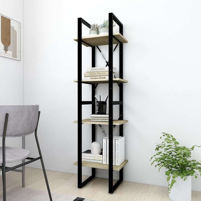 4-Tier Book Cabinet Sonoma Oak 15.7"x11.8"x55.1" Chipboard