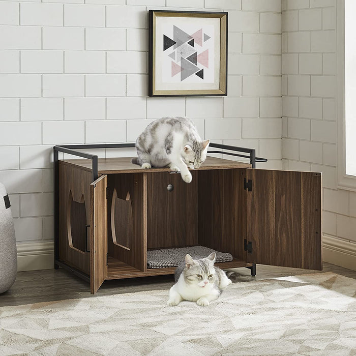 GOOD & GRACIOUS Hidden Cat Litter Box Furniture with Ventilation and Bench Seat