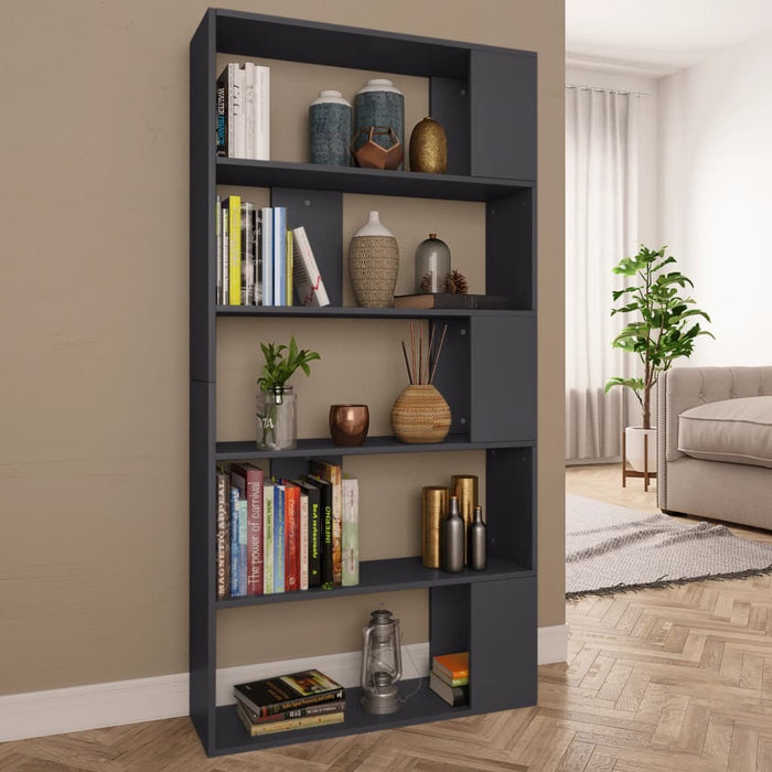 Book Cabinet/Room Divider Gray 31.5"x9.4"x62.6" Chipboard