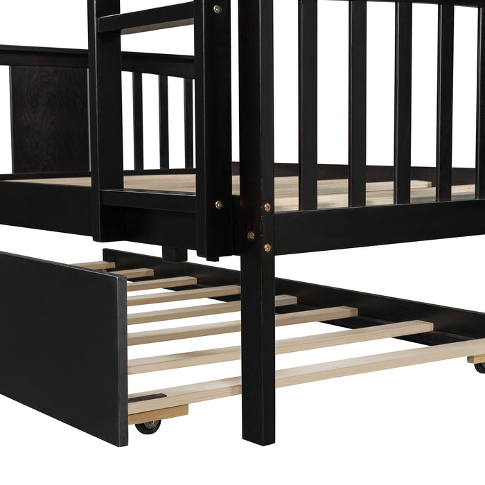 Simple Living Full over Full Bunk Bed with Twin Size Trundle